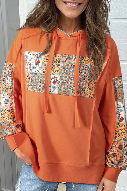 floral patchwork hoodie