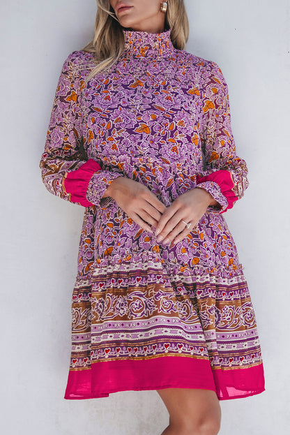 puff sleeve floral dress