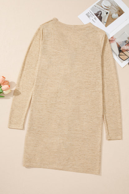 Solid Color Open-Front Buttons Cardigan