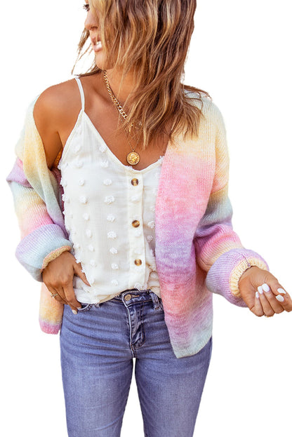 Glowing Multicolour Tie-Dye Oversized Cardigan