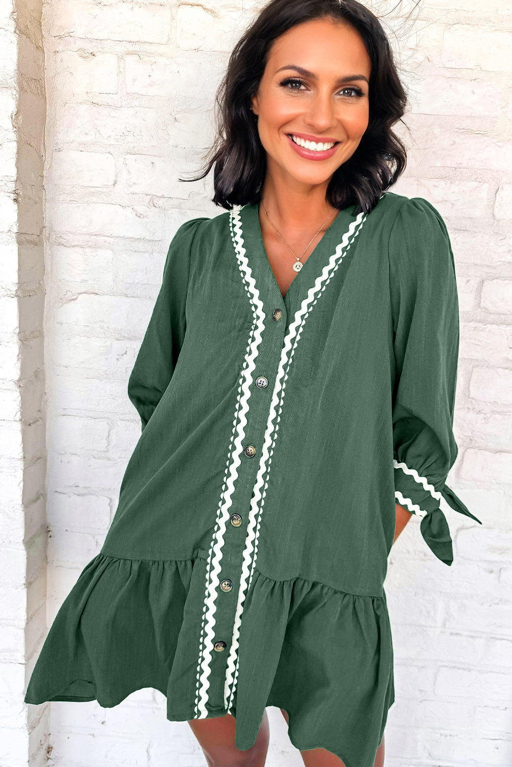 button down mini dress