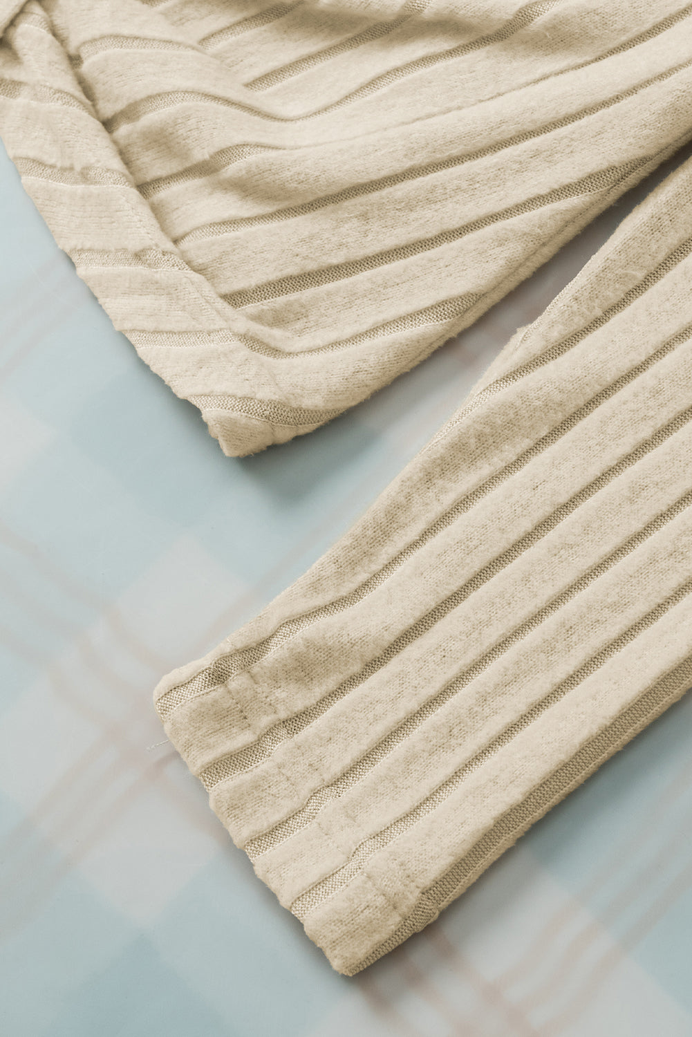 Apricot Twisted Cold Shoulder Ribbed Knit Top with Asymmetrical Neck