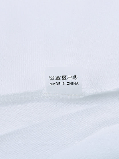 Elegant White V Neck High Low Hem Blouse