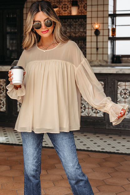 pleated chiffon blouse