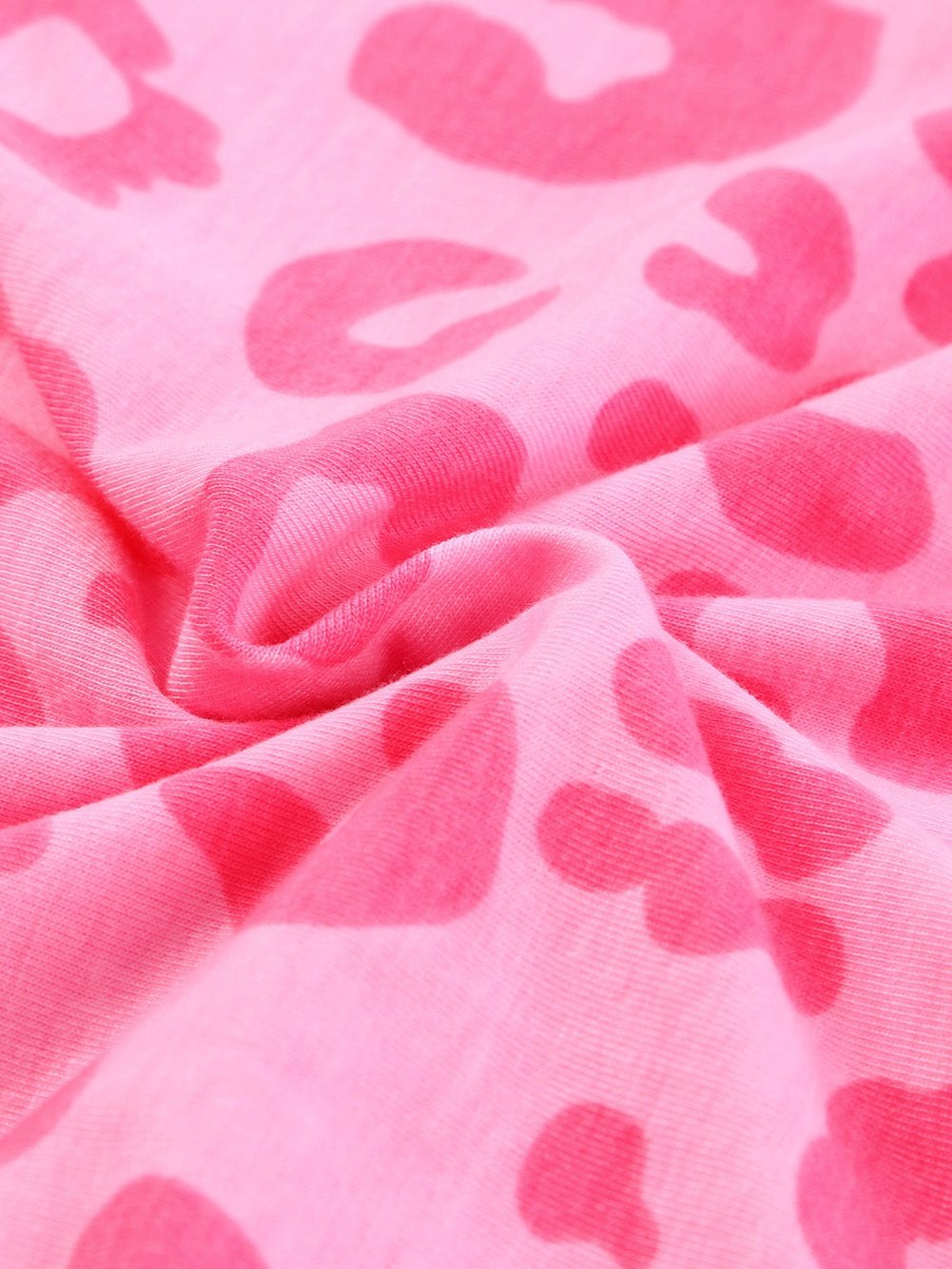 Leopard Print V-Neck Split Long Sleeve Dress