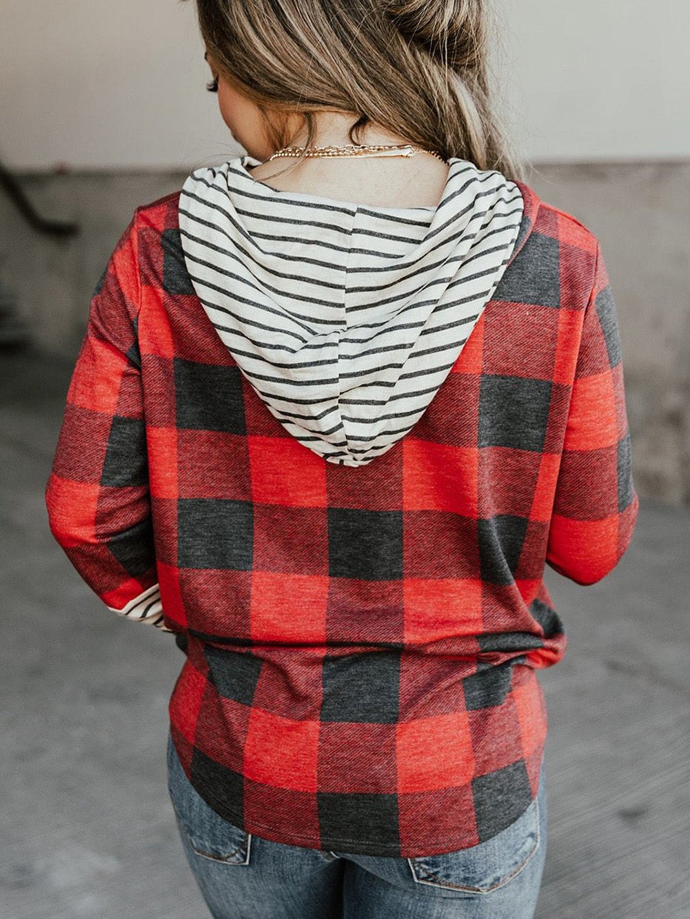 Festive Red Plaid Leopard Christmas Tree Hoodie with Fiery Accents