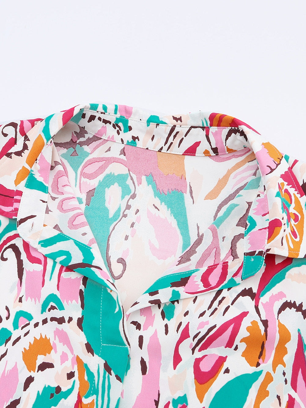 Fiery Red Paisley Lantern Sleeve Blouse