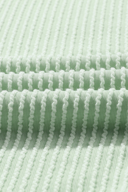 Sage Oversized Ribbed Henley Top with Pockets