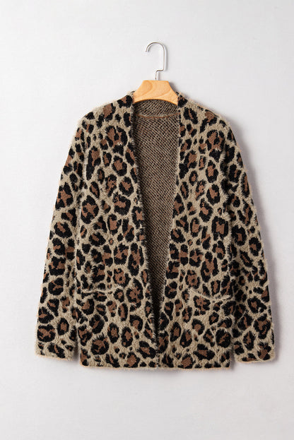 brown leopard cardigan