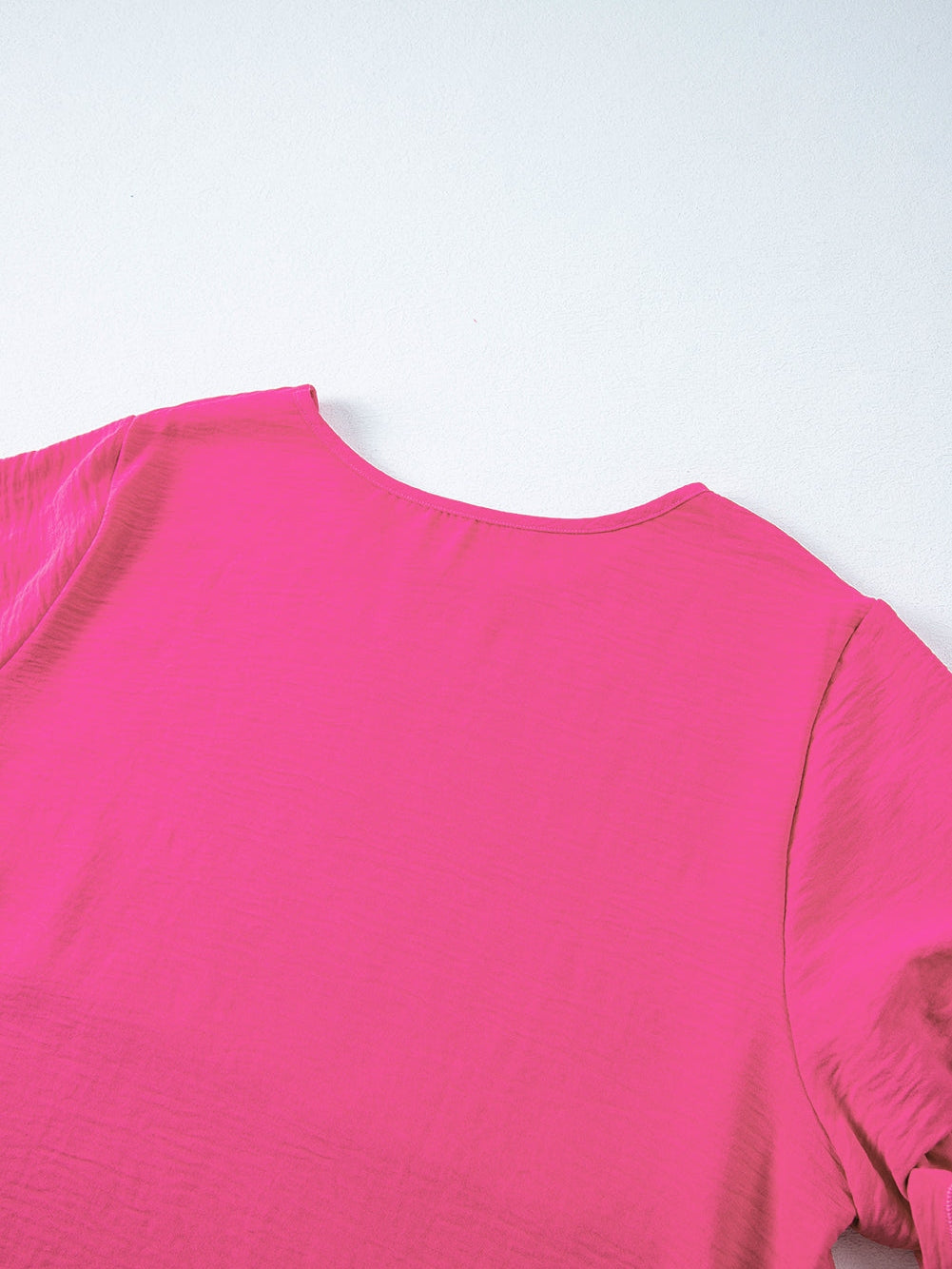 Strawberry Pink Ruffle Sleeve Plus Size Shift Mini Dress