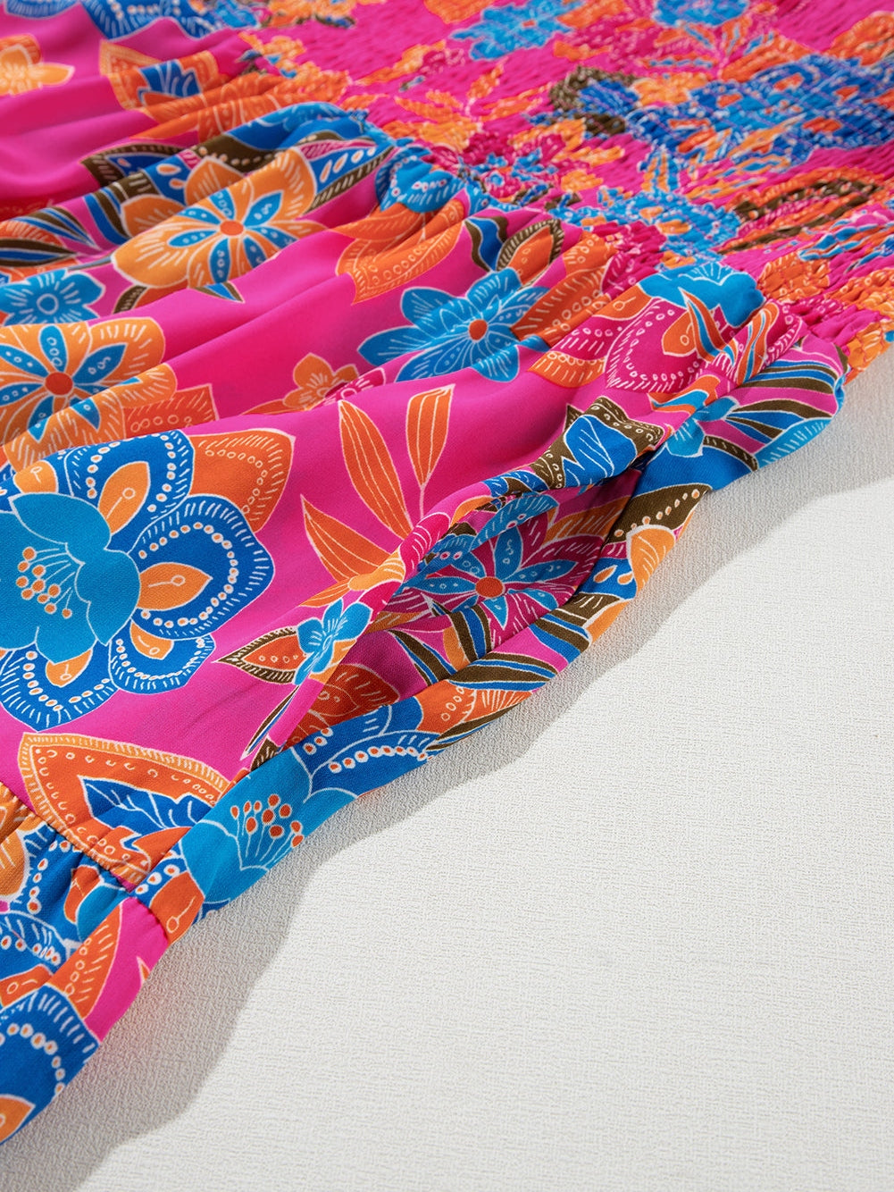 Crimson Blossom Tiered Sleeveless Plus Size Maxi Dress