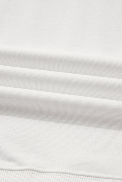 White FOOTBALL 3D Letter Graphic Crew Neck Sweatshirt