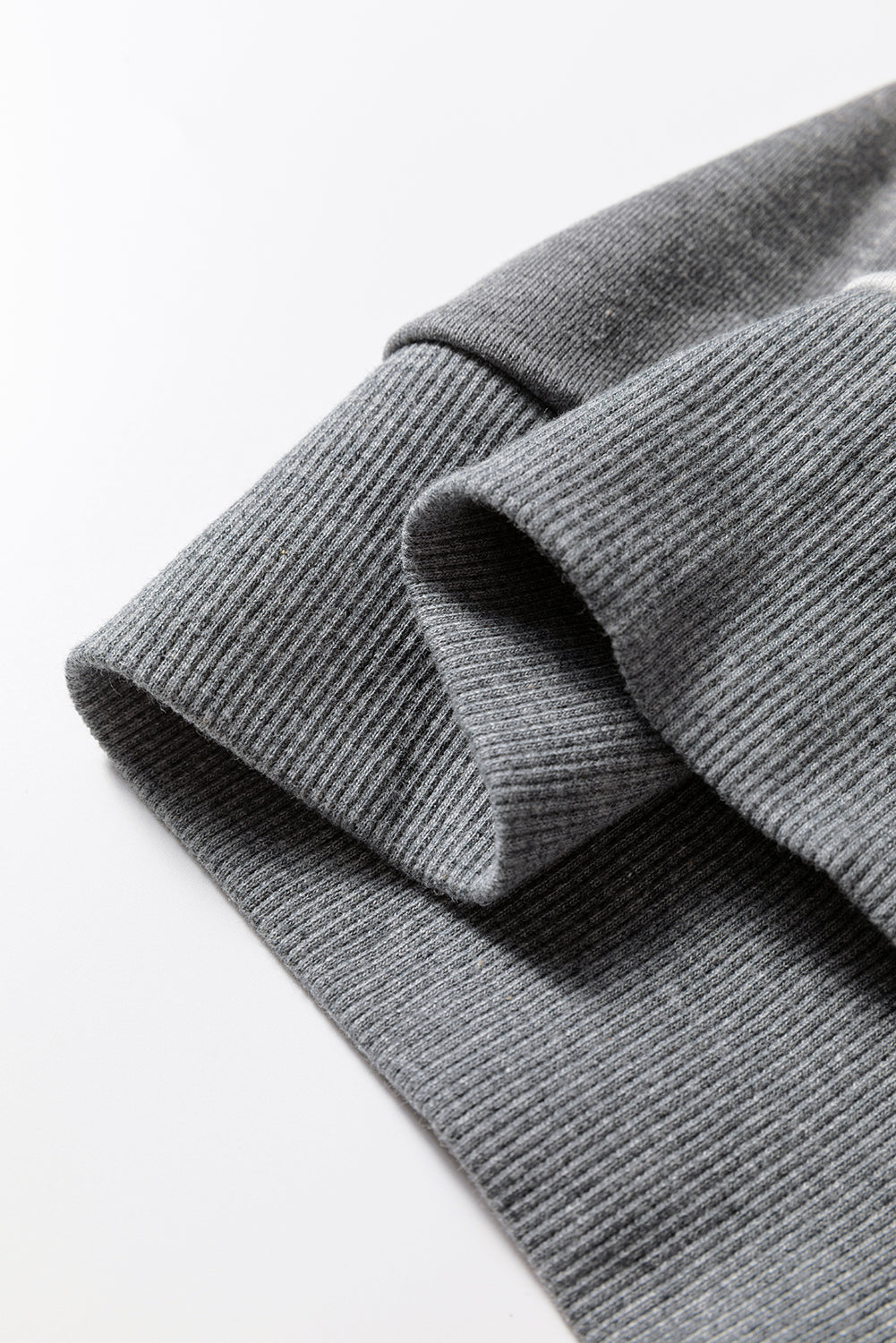 Dark Grey LOVE Graphic Exposed Seam Patchwork Uneven Hem Chic Sweatshirt