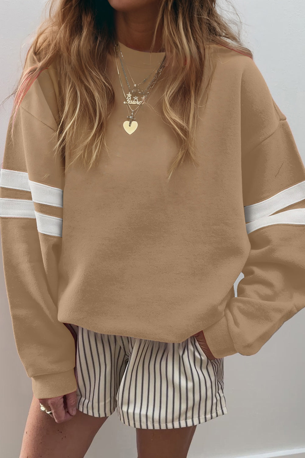varsity striped sweatshirt