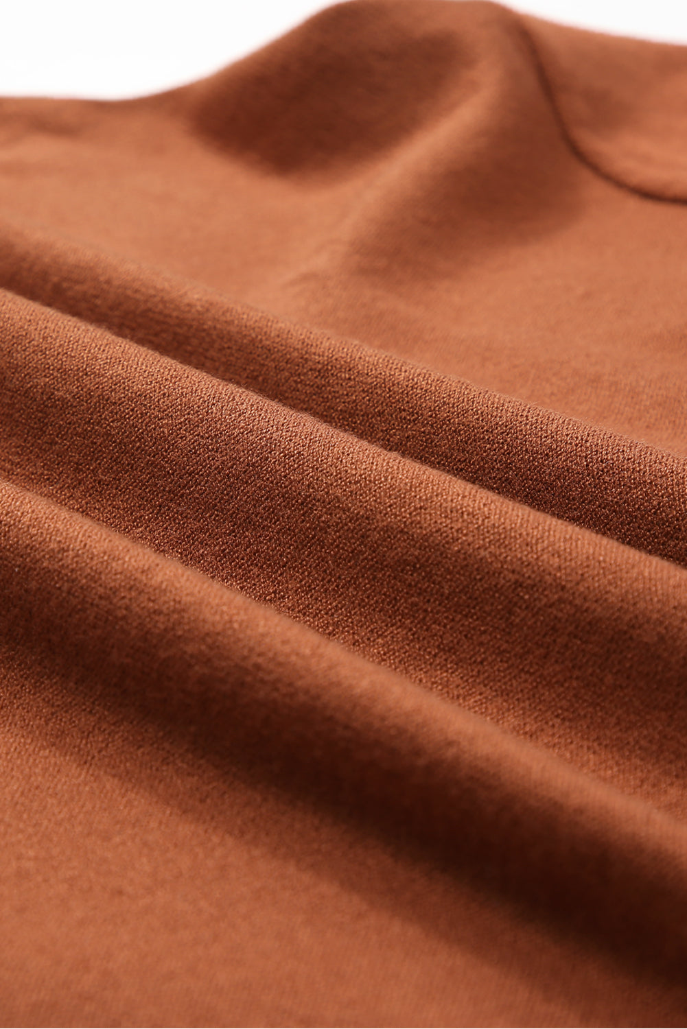 Cozy Brown Zip-Up Collar Plus Size Sweater with Ribbed Detail