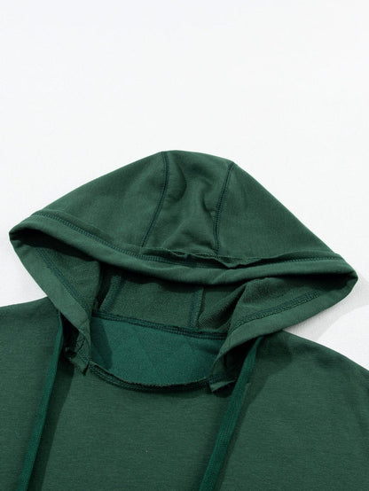 Green Quilted Patchwork Hoodie with Vintage Flair
