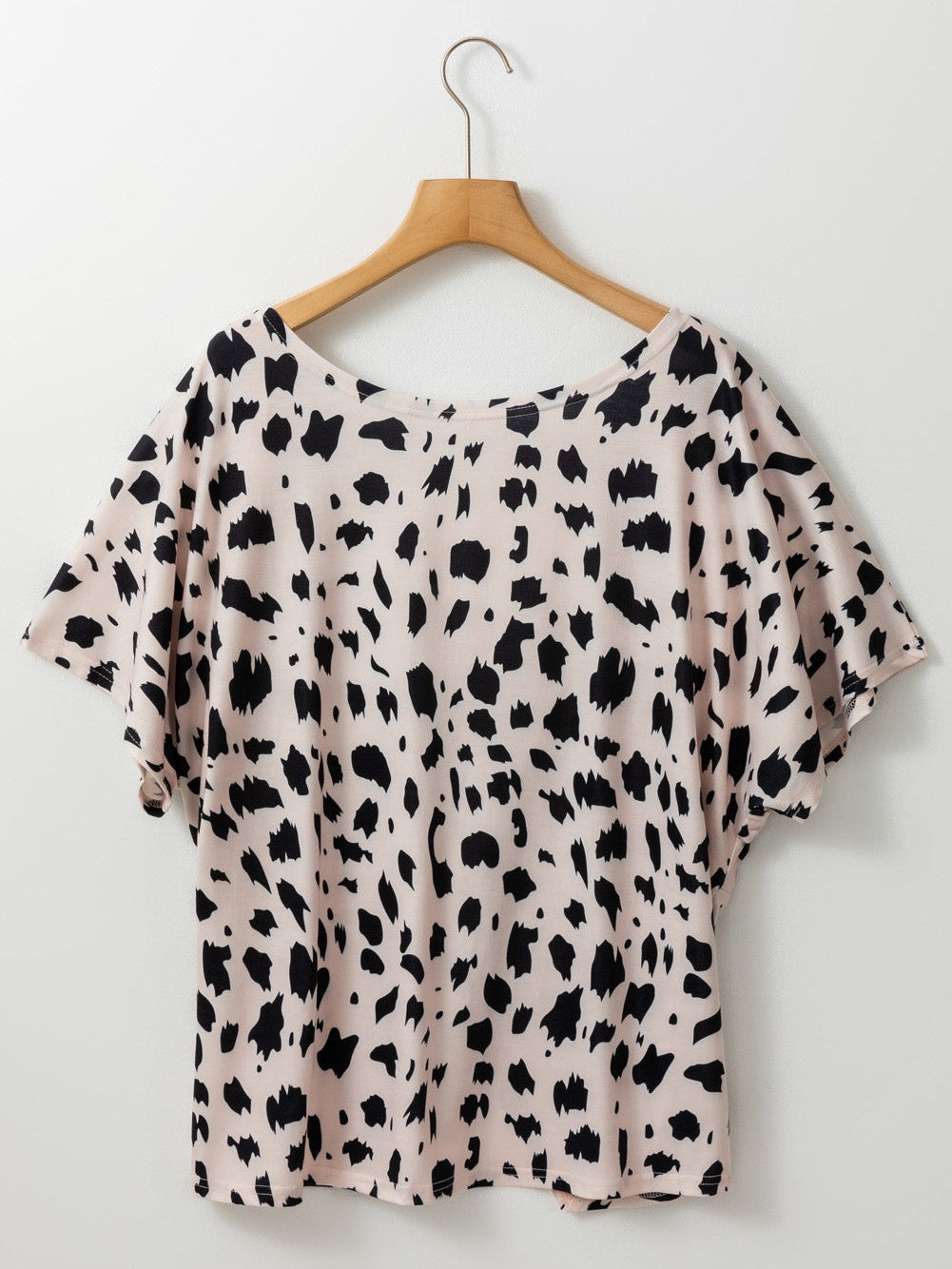 Khaki Leopard Print Twist Open Back Plus Size Top