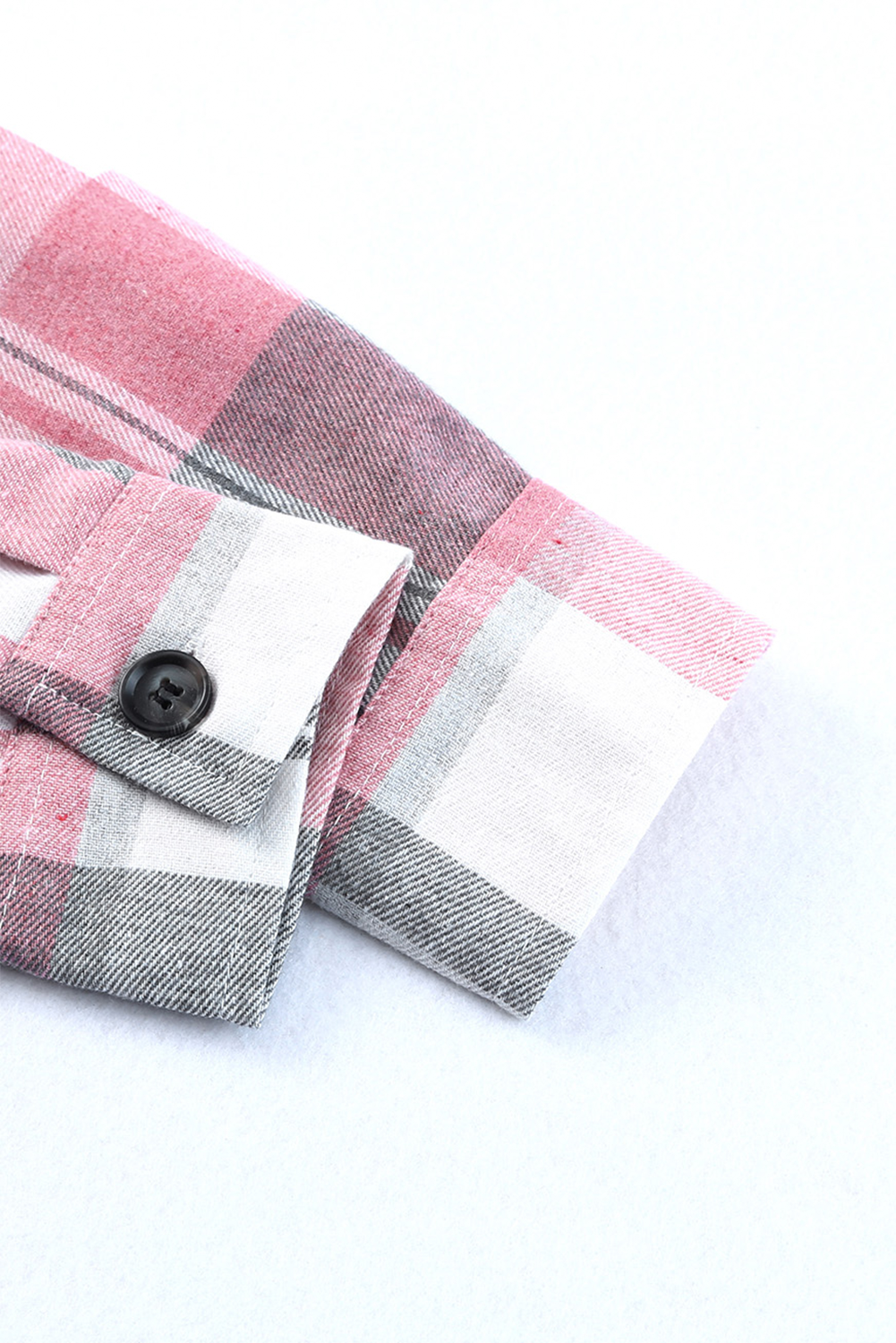 Pink Plaid Button Up Patch Pocket Shirt