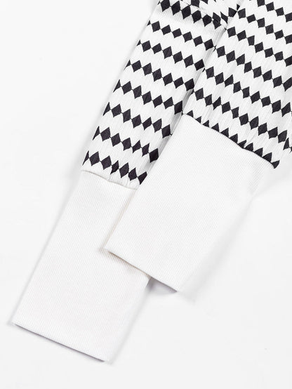 Knitted Striped Henley Oversized Hooded Hoodie