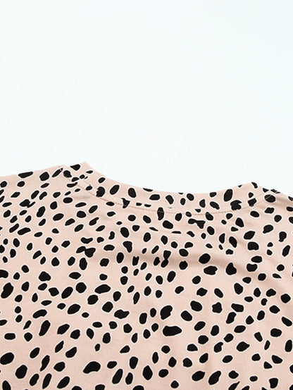 Temperament Floral Casual Strap Waist Round Neck Mini Dress