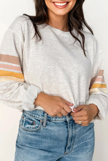 light grey sweatshirt