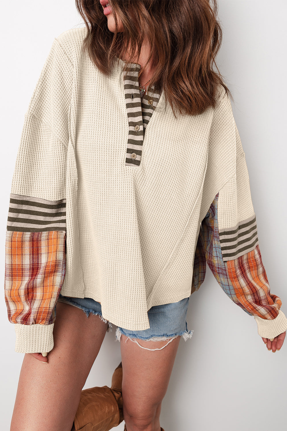 waffle long sleeve top
