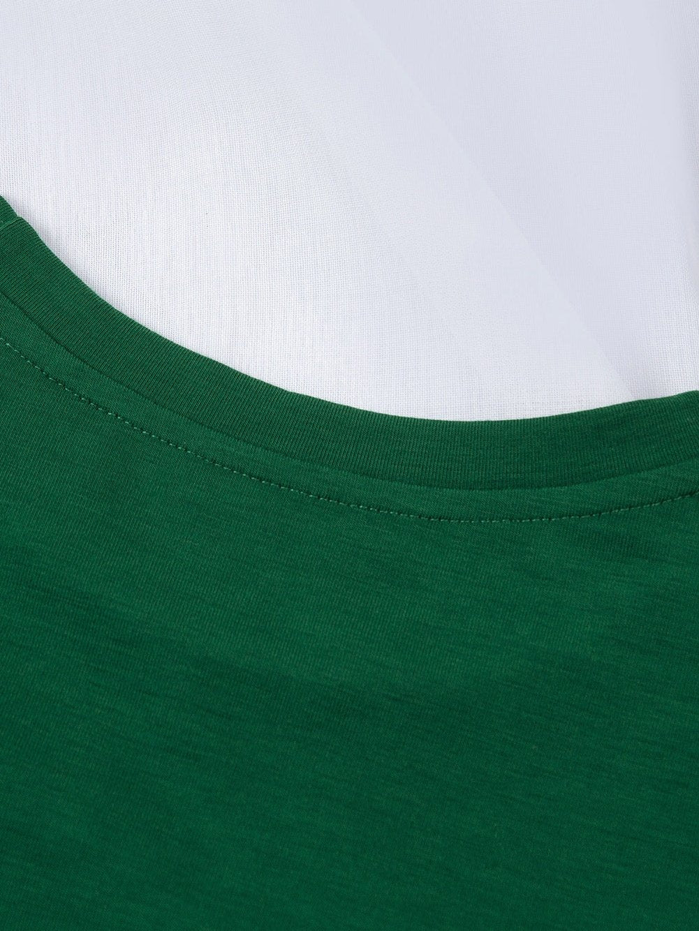 Green Casual Crew Neck T-Shirt for Women