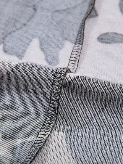 Green Camo Print V-Neck Cardigan