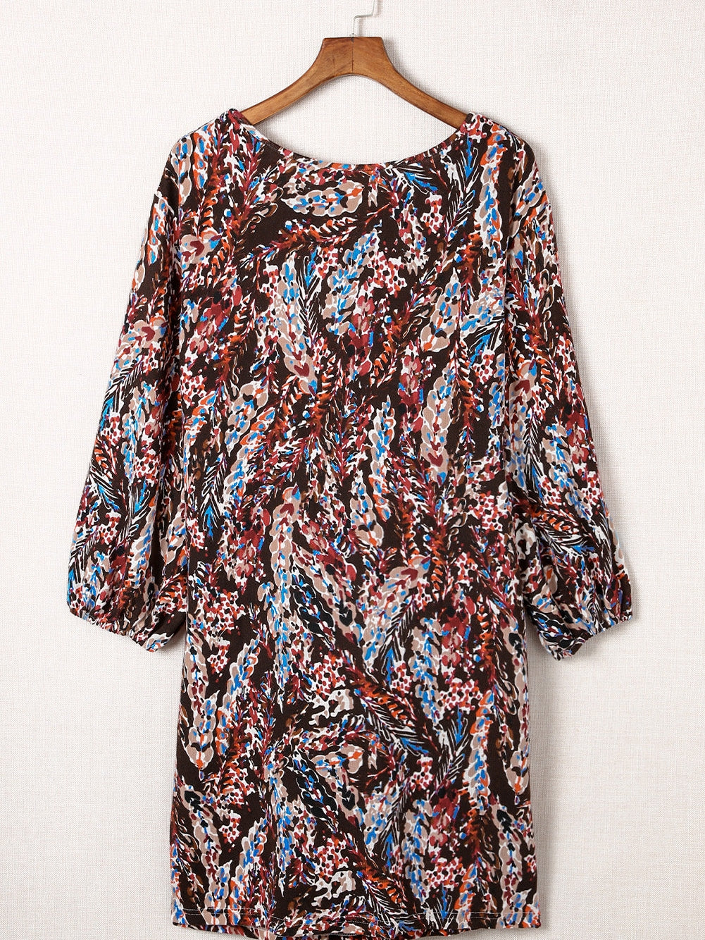 Flamboyant Crimson Curvy Floral Print Mini Dress