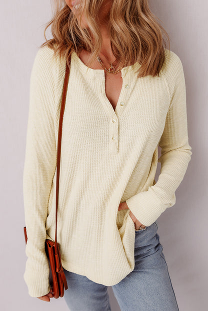 textured knit long sleeve top