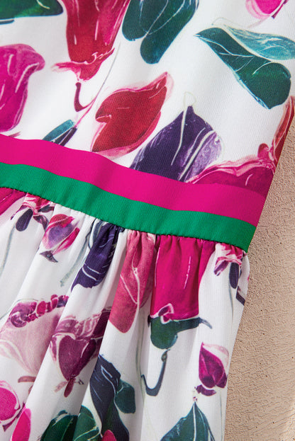 floral print long sleeve mini dress