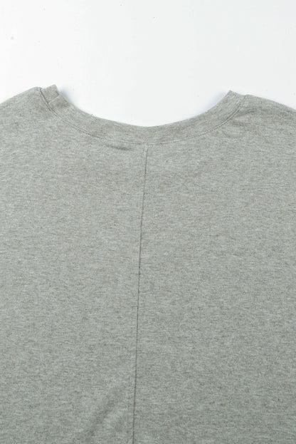 Cozy Gray Patchwork Long Sleeve Top