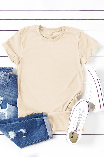 Khaki Casual Short Sleeve Tee