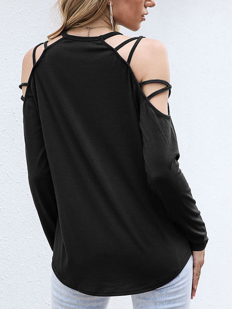 T-Shirts - Solid Color Stitching Temperament Commuter T-Shirt - MsDressly