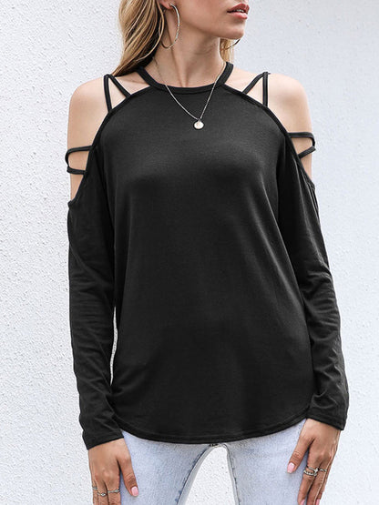 T-Shirts - Solid Color Stitching Temperament Commuter T-Shirt - MsDressly