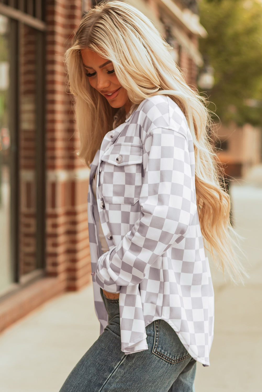 checkerboard shacket