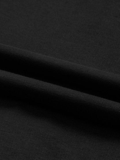 Black Exposed Seam Zip-Up Hooded Jacket