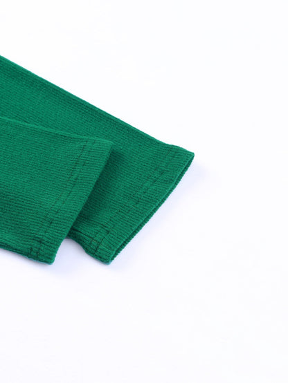 Green Floral Lace V Neck Long Sleeve Top