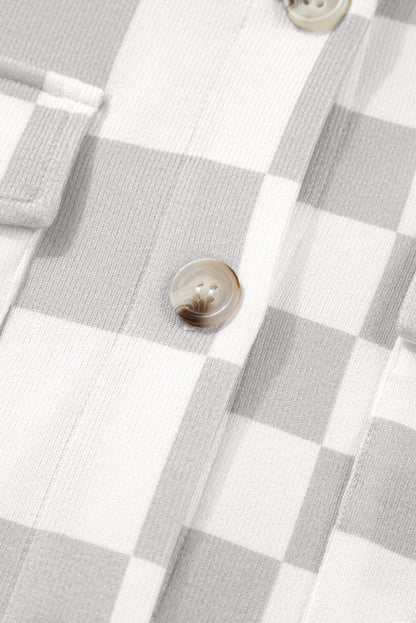 Khaki Checkered Buttoned Down Casual Western Jacket