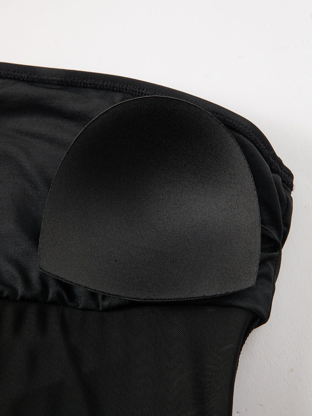 Black Mesh Patchwork One-shoulder Monokini Swimsuit