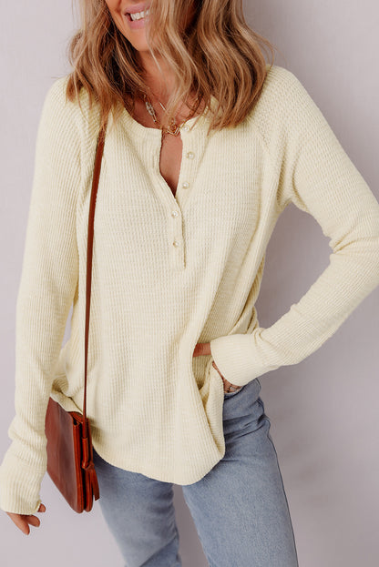 textured knit long sleeve top