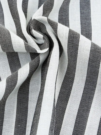 Check Print Buttons Lace-Up Shirt Dress