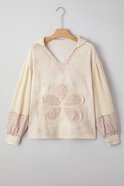 floral patchwork hoodie