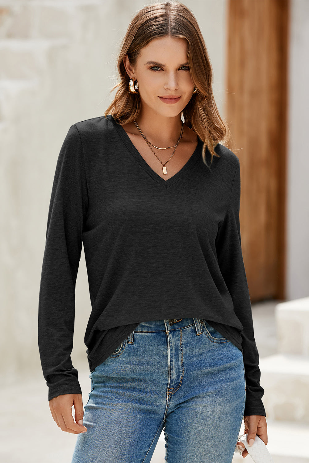black long sleeve top
