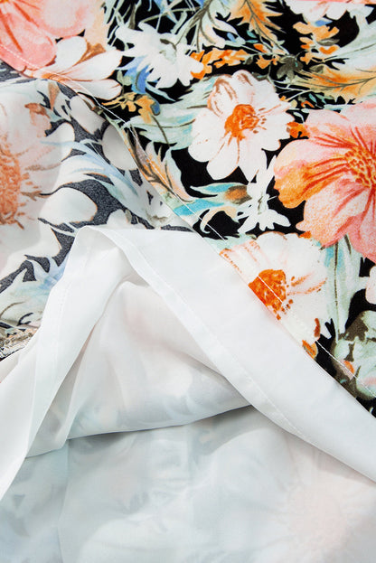 Floral V-Neck Off-Shoulder Short Sleeve Dress