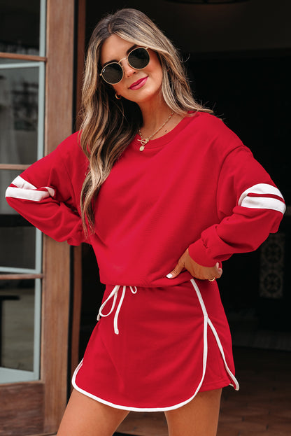 oversize sweatshirt mini skirt set