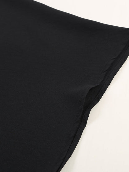 Elegant Black High Low Kimono Sleeve Top