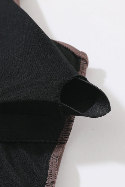 Coffee Brown Knotted Split Sheath Style Swim Dress