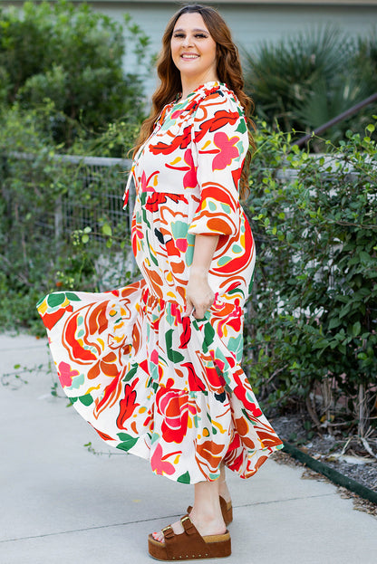 floral plus size dress