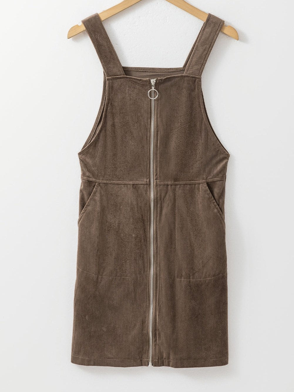 Zip Pocket Leather Strap Dress